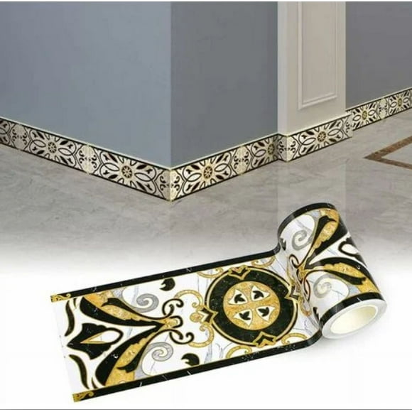 3D Embossed Design Pvc Wallpaper Border, Modern Geometric Pattern, Self-Adhesive And Easy To Apply, Suitable For Furniture And All Smooth Surfaces, 1PCS