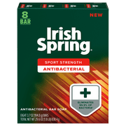 Irish Spring Sport Strength Antibacterial Bar Soap for Men, 3.7 oz, 8 Pack