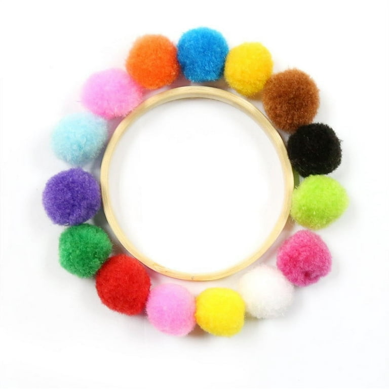 100Pcs DIY Mixed Color Mini Fluffy Soft Pom Poms 10-30mm Pompoms Ball Arts  and Crafts(MQ-21)
