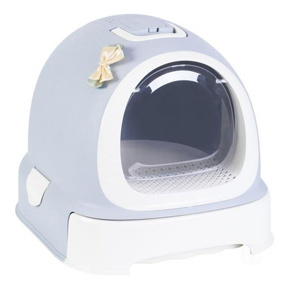 PawsMark QI003672 15.75 x 17 x 20.5 in. Fully Enclosed Hooded Litter Pan with Front Entry Odor Close Door with Cat Litter Scoop
