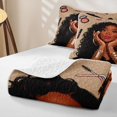 thumbnail image 4 of Castle Fairy Glam Black Woman Twin Quilt Set,Makeup Print Twin Coverlet Set,Brown Pink, 4 of 7