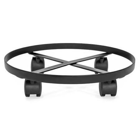 Best Price Plant Pots Best Choice Products 14-inch Indoor Outdoor Metal Round Rolling Plant Stand Caddy with 4 Wheels, Black ()