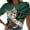 Green, variant on Womens Blouse Csaual T Shirts Cat Digital Print Crewneck Short Sleeve Top Loose Fit Clothing Outfits Tops L