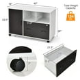 thumbnail image 3 of Lateral File Cabinet with Lock, Filing Cabinet for Legal/Letter/A4 Size Files, 40” Printer Stand with Open Storage Shelves for Home Office, Mobile File Cabinets on Wheels, 3 of 8