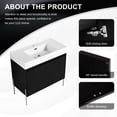 thumbnail image 4 of 36" Modern Bathroom Storage Vanity With Resin Sink - Dark Oak Charm Cabinet Contemporary Look, 4 of 7