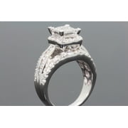 10k White Gold 2.75 Carat Women Real Diamond Engagement Ring Wedding Ring Bridal