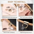 thumbnail image 4 of Uxcell Bag Side Clip Buckles, Metal Purse Suspending Clasp Handbag Chain Strap Connector with D Ring, Light Gold 4 Pcs, 4 of 7