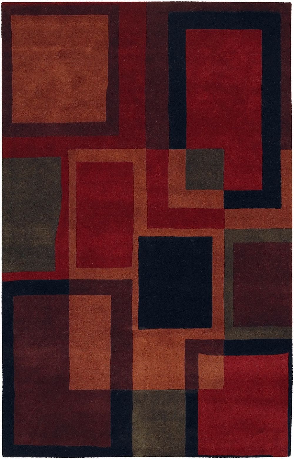 Contemporary Antara Collection Area Rug in MultiRed and Oval