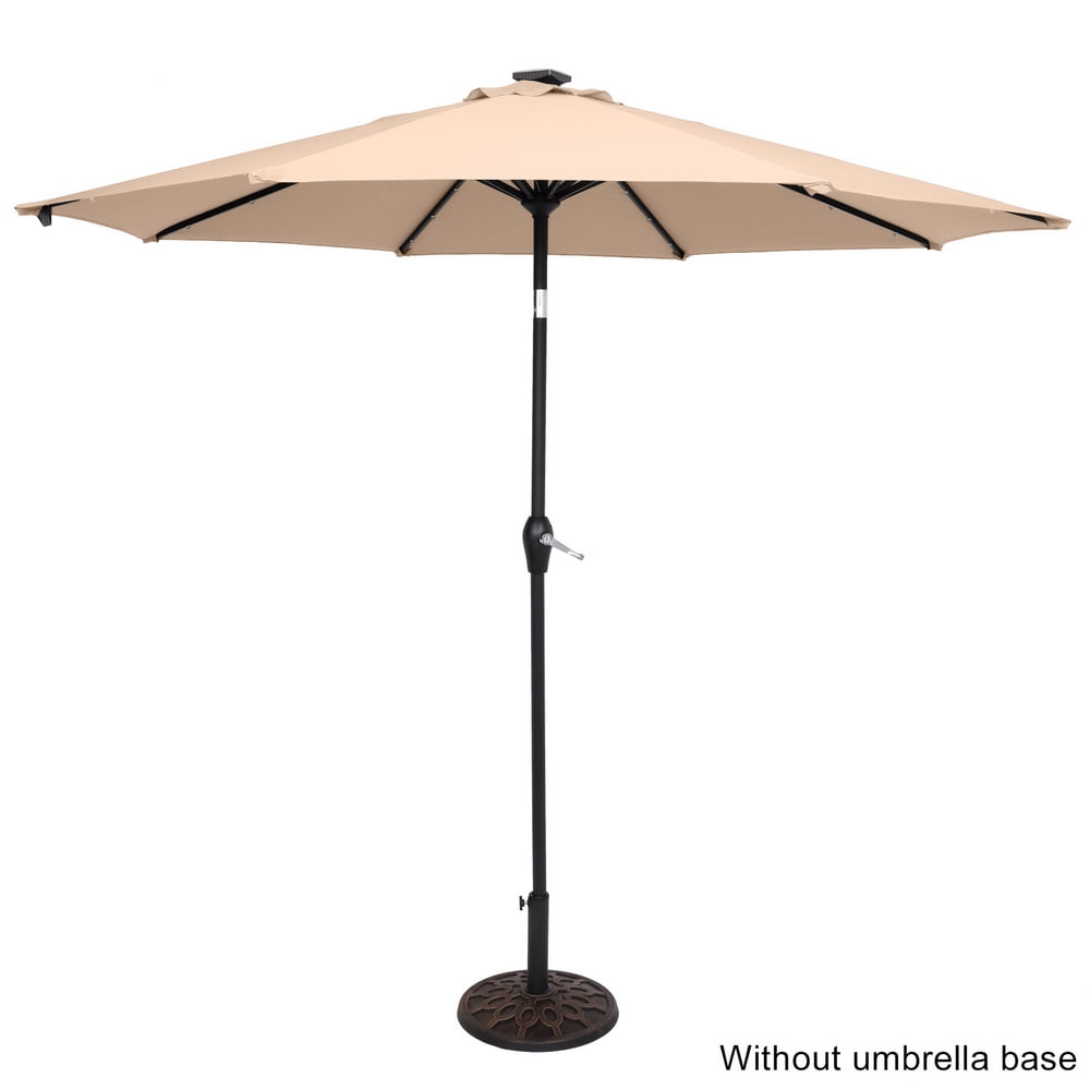 AIJIA 9FT Umbrella Outdoor Patio Umbrella with Solar Lights, Patio Table Umbrella, Wind