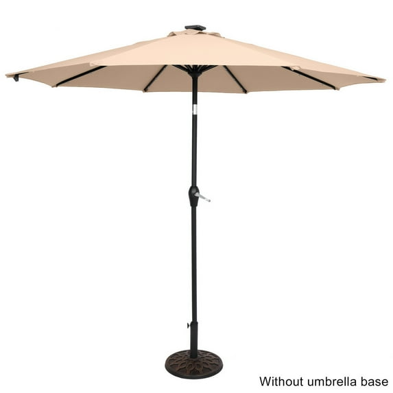 AIJIA 9FT Umbrella Outdoor Patio Umbrella with Solar Lights, Patio Table Umbrella, Wind Resistant, Waterproof, Fade-Resistant, Sunshade