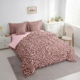 thumbnail image 3 of Manfei Wildlife Cheetah Hide 7-Piece Bedding Comforter Set,Safari Animal Leopard King Bedding Sets,Pink Brown Bed Sheets For Kids,Super Cozy Room Decor Reversible, 3 of 8