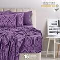 thumbnail image 4 of LUX Décor Paisley King Sheet Set – 6 Piece Ultra-Soft Microfiber Bed Sheets with Flat Sheet, 16 Inches Deep Pocket Fitted Sheet & 4 Pillowcases, Breathable, Bedroom Decor, Oeko-TEX – Purple, 4 of 7