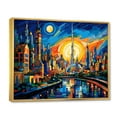 thumbnail image 2 of Designart "Dubai Cityscape Pop Art wall art I" Cityscapes Floater Framed Canvas Wall Art, 2 of 7