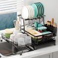 thumbnail image 1 of Escurridor de Trastes, Extensible 2 Niveles Escurridor de Trastes Acero Inoxidable, Escurridor de Platos con Bandeja de Goteo escurridor de trastes sobre Fregadero para Encimera de Cocina, 1 of 6