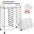 thumbnail image 5 of Yaheetech 20 Drawers Rolling Storage Cart Bin Organizer on Wheels Scrapbook Paper Office School Organizer, White, 5 of 14