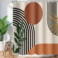 thumbnail image 2 of Boho Shower Curtain for Bathroom Mid Century Modern Bohemian Abstract Geometric Fabric Waterproof Bathroom Shower Curtains Set 72x72 Inch, 2 of 6