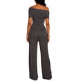 thumbnail image 4 of Kixjoy 2 Piece Sets for Women Off Shoulder Tops and Pants Sets High Waisted Workout Fashion Sweatsuit Basic Cozy Fall Womens Clothing, Dark Gray M, 4 of 5