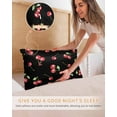thumbnail image 5 of Hokiten King Size Pillow Cases Set of 2, Pillow Covers for Bed, Cherry Rustic Satin Pillowcases with Zipper for Hair/Skin, Pillow Protector Cover, Spring Summer Tropic Fruit Black 20x36 Inches, 5 of 6