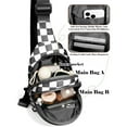 thumbnail image 4 of Checkered Sling Bag for Women Small Backpack Crossbody Chest Bag Fanny Packs Purses, 4 of 6