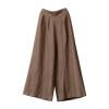 Bibifish Womens Pazzlo Pants Solid Color Cotton Linen Loose High Waisted Elastic Waist Plus Size Casual Soft Daily Wear Trousers