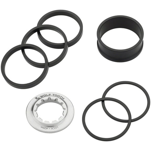 Wolf Tooth Single Speed Spacer Kit with Lockring - Compatible with any 10 or 11-Speed HG Freehub Body