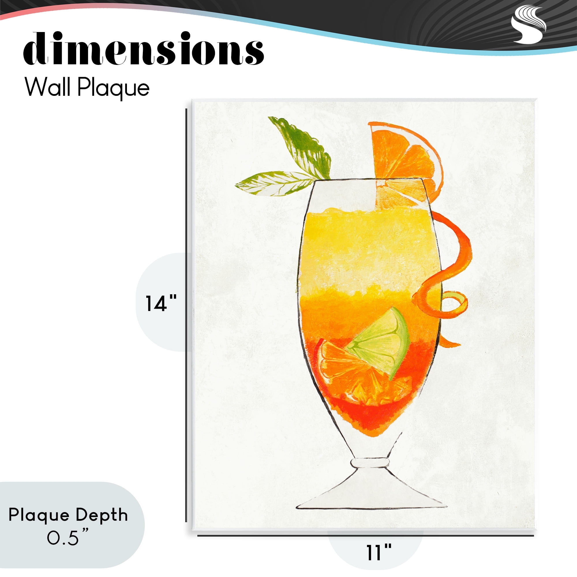 Stupell Industries Summer Cocktail Orange Fruit Wall Plaque Art, design by Lorenzo Collective