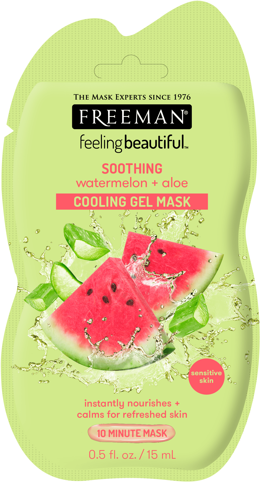 Freeman Feeling Beautiful Watermelon & Aloe Cooling Gel Mask, 0.5 fl oz ...