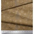 thumbnail image 3 of Soimoi Brown Cotton Voile Fabric Snowflake & Tree Christmas Printed Craft Fabric by the Yard 42 Inch Wide, 3 of 3