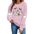thumbnail image 2 of Meichang Halloween Crew Neck Sweatshirt Women Ghost Graphic Sweatshirts Oversized Long Sleeve Pullover Holiday Party Sweatshirt, 2 of 5