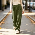 thumbnail image 4 of Gytharion Ribble Knitted Lounge Pants for Women Soft Comfy Slacks with Pockets Solid Casual Drawstring High Waisted Straight Leg Trousers, 4 of 8