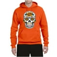 thumbnail image 2 of Wild Bobby Day Of The Dead Sugar Skull Pop Culture Unisex Graphic Hoodie Sweatshirt, Orange, Large, 2 of 5