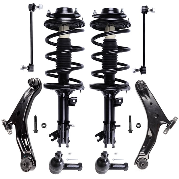 ECCPP 8PCS Complete Struts Assembly Control Arm and Ball Joint Assembly Stabilizer Bar Link Kit Tie Rod End for Hyundai for Santa Fe 2001-2006 ,