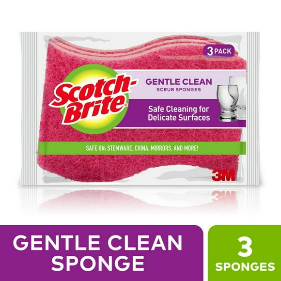 Éponge à récurer pour surfaces délicates Scotch-Brite(MC) Paq. de 3