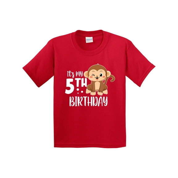 Inktastic Monkey Its My 5th Birthday Youth T-Shirt