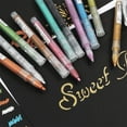 thumbnail image 4 of 12 Colors Glitter Metallic Marker Pens Set Paint Pens for Black Paper Drawing Painting Journal Diary Card Making DIY Craft Projects Scrapbooking Metal Glass, 4 of 7