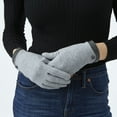 thumbnail image 4 of Tickled Pink Women's Gray Herringbone Wool Gloves, 4 of 4