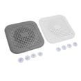 thumbnail image 4 of 4 Sets Flat Silicone Sink Strainer with Suction Cups Prevents Clogging Flexible Shower Drain Cover for Kitchen Bathroom, 4 of 5