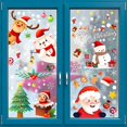 thumbnail image 1 of ZHAOCHENG Pegatinas navideñas para ventana, 9 hojas, 242 unidades, película adhesiva de doble cara con texto en inglés "Merry Xmas", muñeco de nieve y Papá Noel, 1 of 5