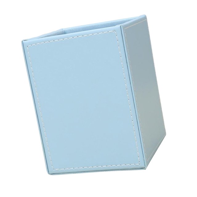 Accesorios de Paisaje de Fondo de Almacenamiento de Pincel de Maquillaje de Caja de de Cuero Azul Soledad Cajas de contenedores de bolígrafo azul