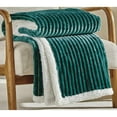 thumbnail image 3 of Plazatex Corduroy Faux Sherpa Reverse Throw Blanket - 50x60", Teal, 3 of 4
