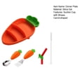 thumbnail image 2 of CSChome Toddler Dinner Plate With Divided Sections Carrot Silicone Plate Set Baby Suction Cup Plate, Safe Self feeding, Includes Straws, Cutter, and Forks, 2 of 6