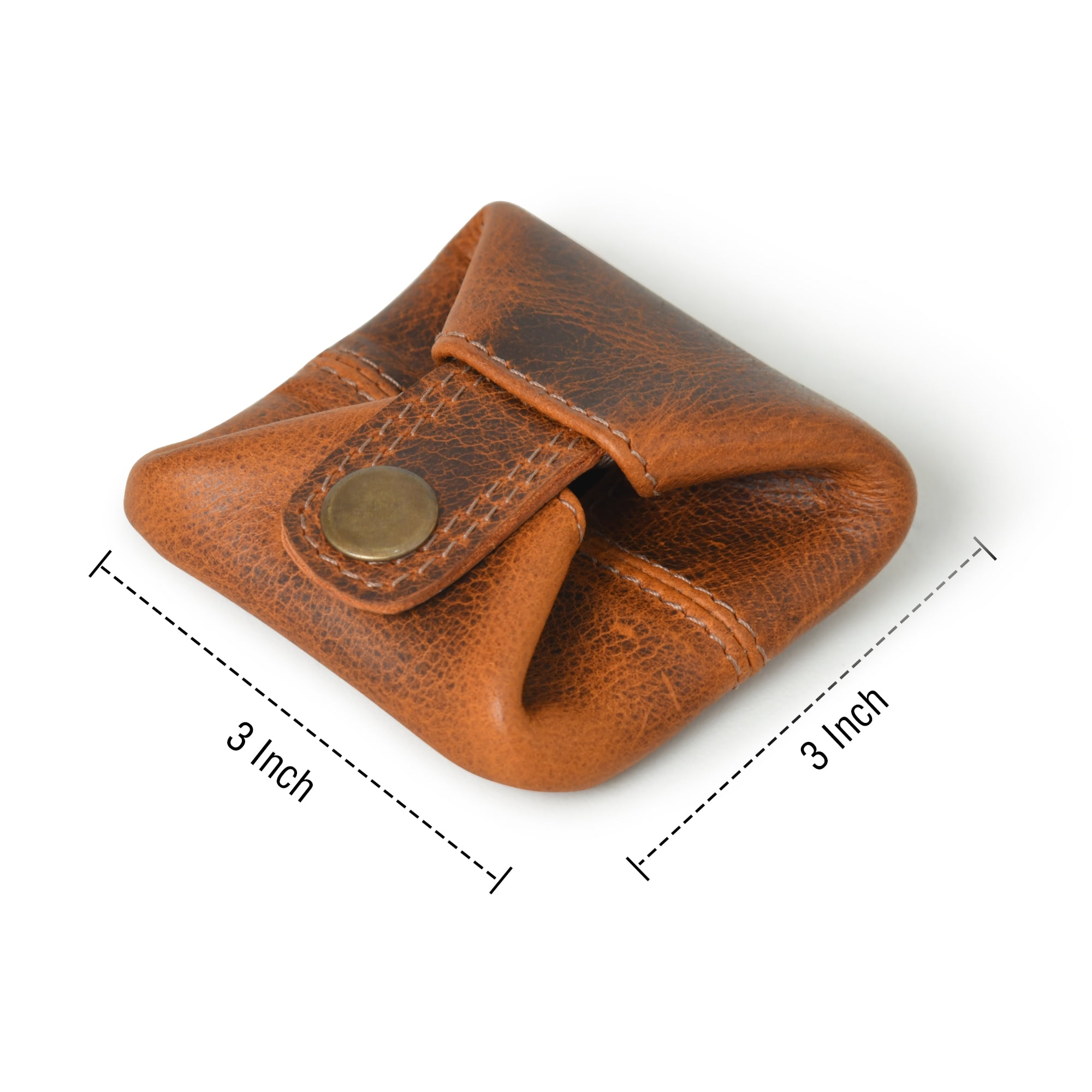 Leather Coin Pouch Change Holder Mini Pocket Wallet for Men Women