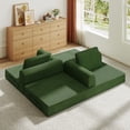 thumbnail image 5 of Bellemave 4-in-1 Folding Convertible Sofa Bed,Boneless Couch with Fixed-Shape Frame,Corduroy Loveseat Sleeper with Pull Out Bed,Floor Sofa Modular Futon Couch for Living Room Bedroom Lounge (Jade), 5 of 8