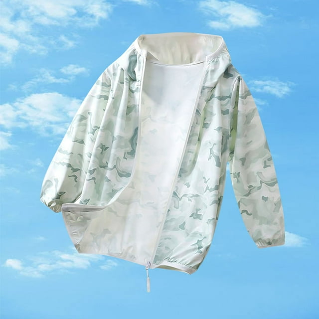 LOVZFMLL Jackets for Girls Summer Girls' Sun Protection Clothing With Protective And Friendly Ice Jacket And Dry Zipper Hooded Top Suitable For Going Out 2-3 Years