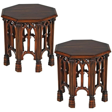 Gothic Revival Octagonal Side Table: Set of Two - Walmart.com
