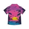 thumbnail image 6 of Binienty Tropical Palm Tree Sunset Boys Summer Button Down Shirt Trendy Boys Button Up Hawaii Shirt Comfortable Breathable Cuban Collar Shirt Lightweight Children Tropical Outfits, 6 of 7