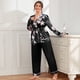 thumbnail image 3 of Pijama de talla grande para mujer, cárdigan con cordones, camisón, pijama informal holgado, traje para el hogar para mujer, 3 of 5