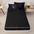 thumbnail image 4 of Homewish Bohemian Skull Skeleton Zipper Twin Comforter Sets with Fitted Sheet and 2 Pillowcases,Goth Rose Butterfly Zipper Bedding Set,Halloween Bed Set,Black Reversible,4pcs, 4 of 8