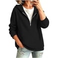 thumbnail image 6 of Smsaxvxz Half Zipper Oversized Sweatshirts for Women Casual Long Sleeve Shirts Solid Pullover Tops Fashion Fall Outfits Black 2XL, 6 of 7