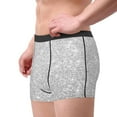 thumbnail image 4 of Balery Silver Glitter Men's Boxer Briefs, Soft and Breathable Cotton Underwear with nylon Waistband-Small, 4 of 9